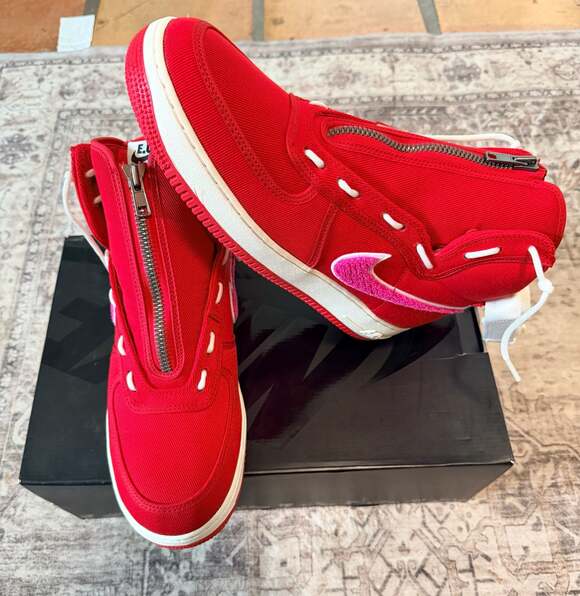 Nike Other - Nike Air Force 1 High x Emotionally Unavailable 'Heart' Red Canvas Sneakers